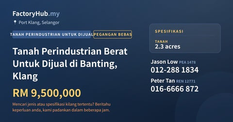 Tanah Untuk Dijual - Tanah Perindustrian Berat Untuk Dijual di Banting, Klang - Port Klang, Selangor