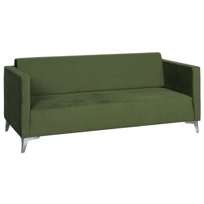 Sofa ZAPPHIRO 3 Seater green with chrome legs