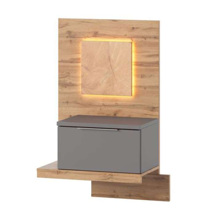 Bedside table LIVORNO 69L in grey basalt
