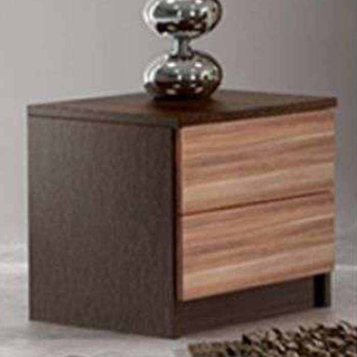 bedside table YORK with venge body and walnut drawer fronts
