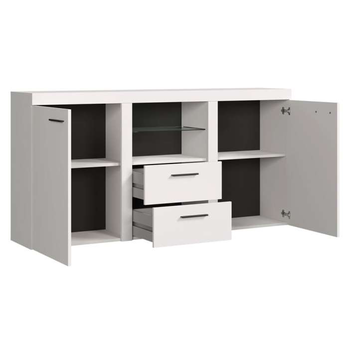 Sideboard RAMBA in white showing the interior