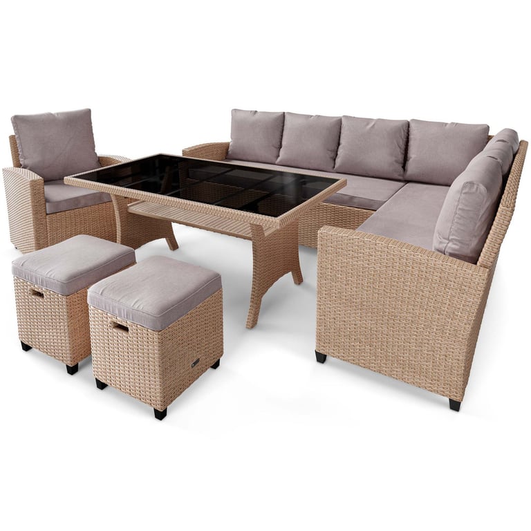 Garden Furniture Set RESSAMO Beige / Light Grey