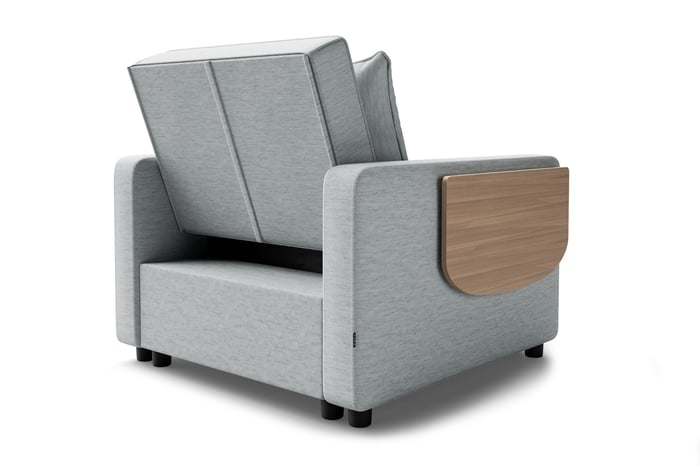 Armchair Sofa Bed SUZIE - Grey showing the back of the armchair
