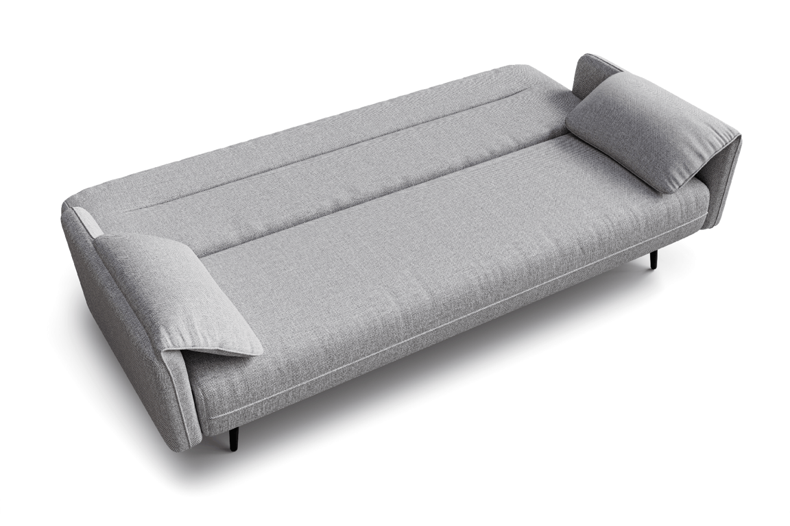 Sofa Bed CLAUDIA - Grey showing the sleeping function