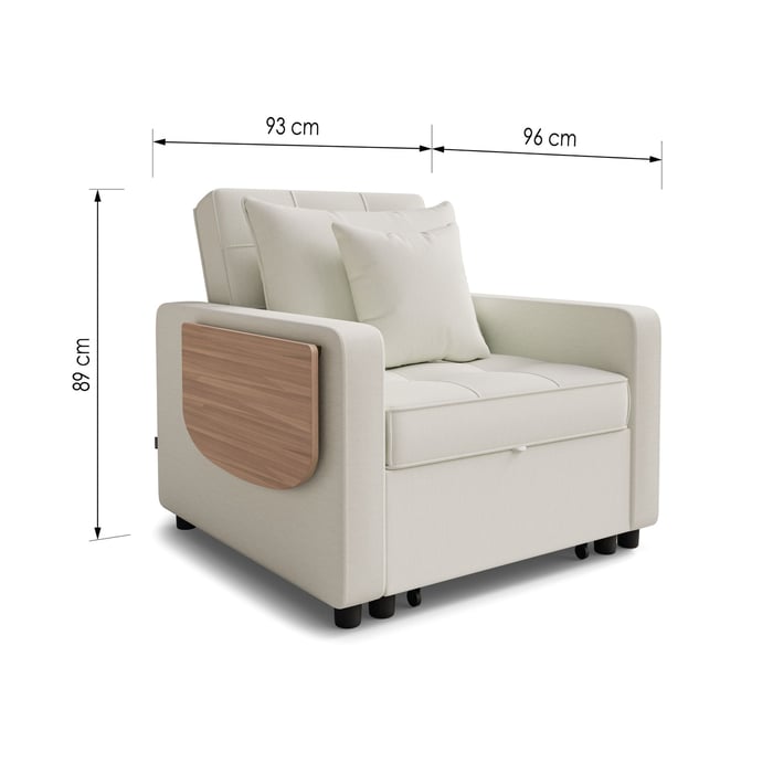 Armchair Sofa Bed SUZIE with dimensions