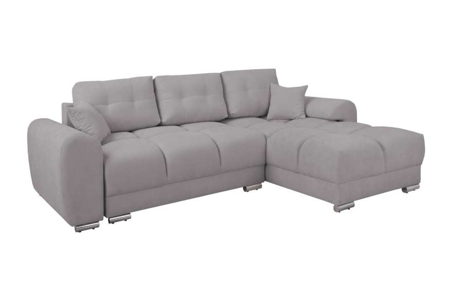 The folded corner sofa bed AZZURO BIS in grey.