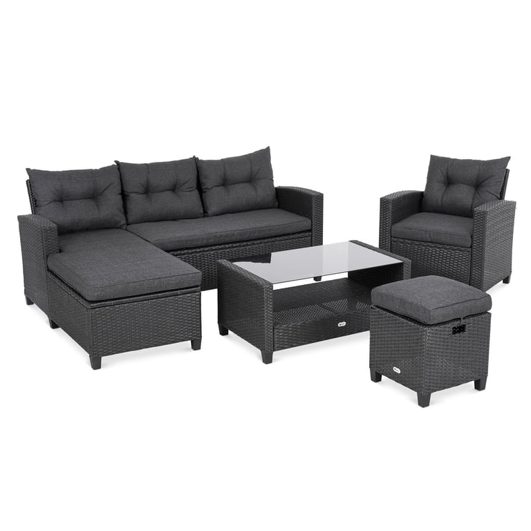 Garden Furniture Set DELMI Black / Graphite
