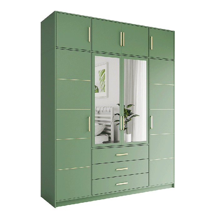 The whole look of the BALI D4 in green together with the extension on top.