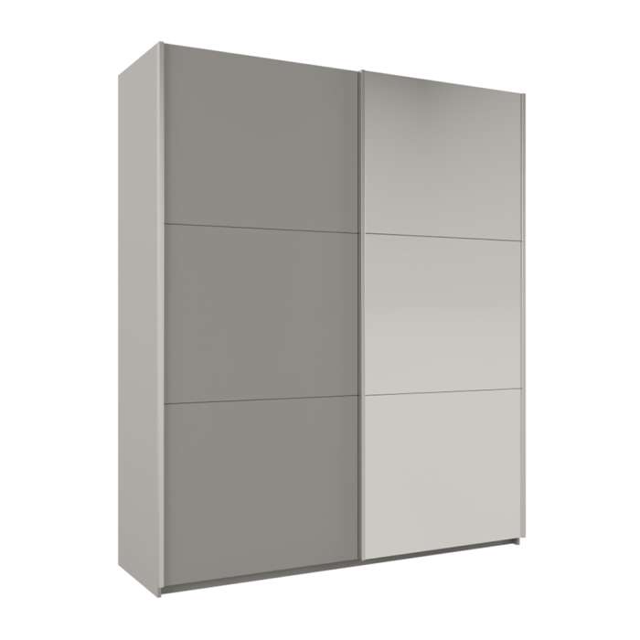 The sliding door wardrobe RODOS 200cm platinum with a mirrored door