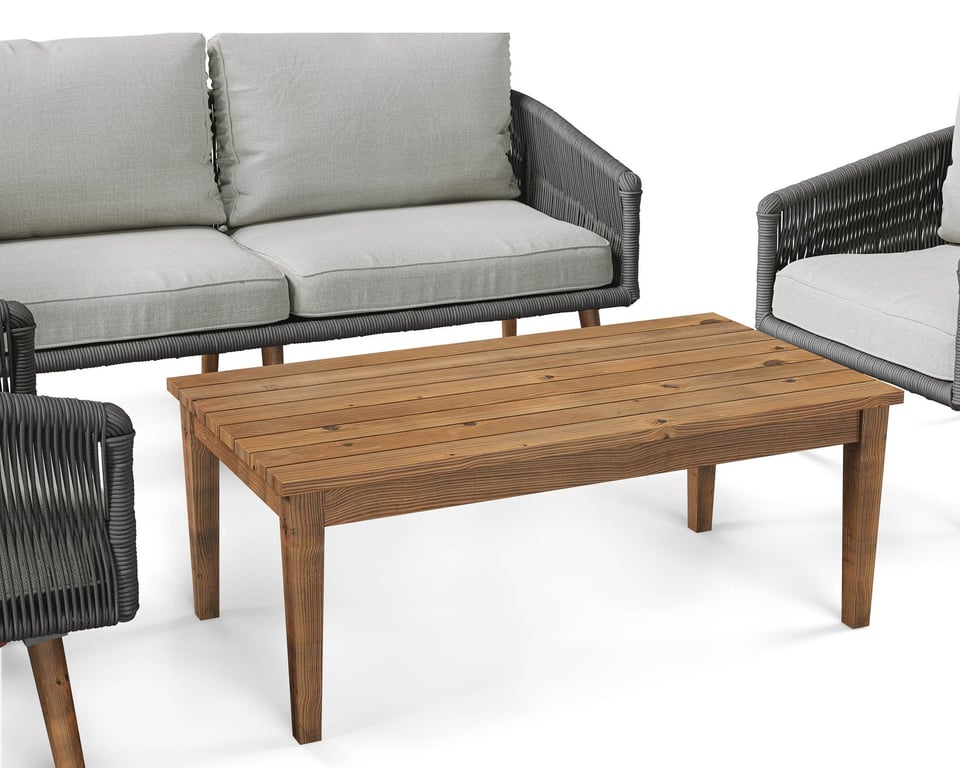 Table from Garden Furniture Set METARE Grey / Light Grey