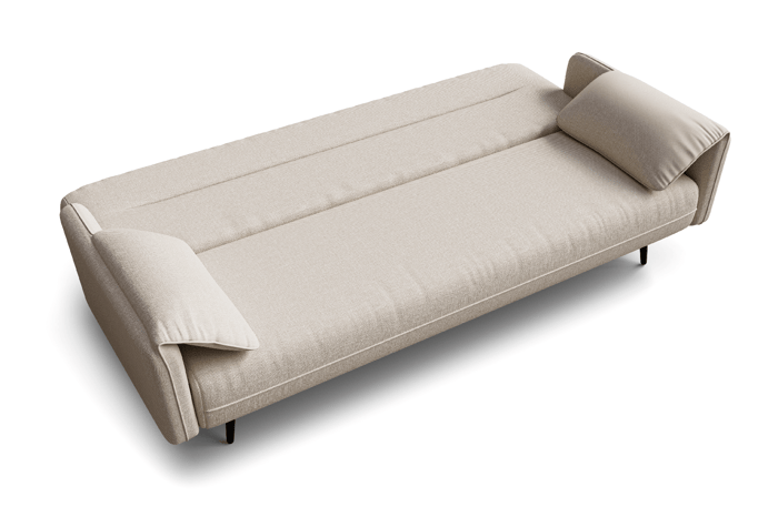 Sofa Bed CLAUDIA - Cream showing the sleeping function