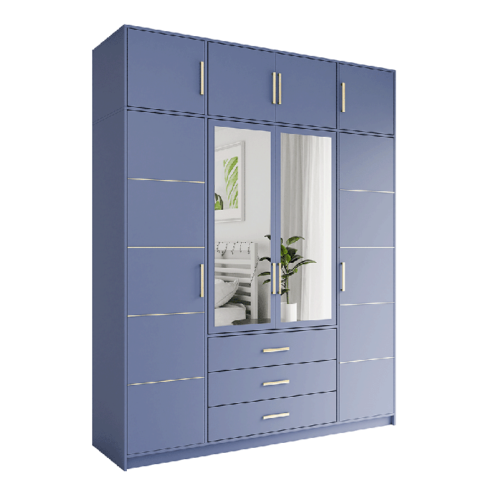 The whole look of the BALI D4 in blue together with the extension ontop.