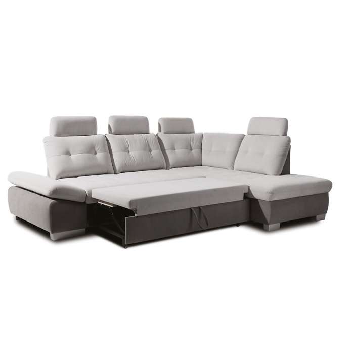 Corner sofa Bed CALAMO 1 showing sleeping function