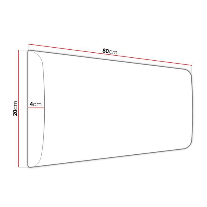 Diagram of Upholstered panel 80x20 showing the dimensions