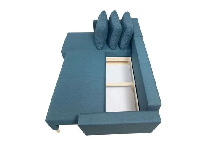 Corner Sofa Bed OTIS showing the storage container.