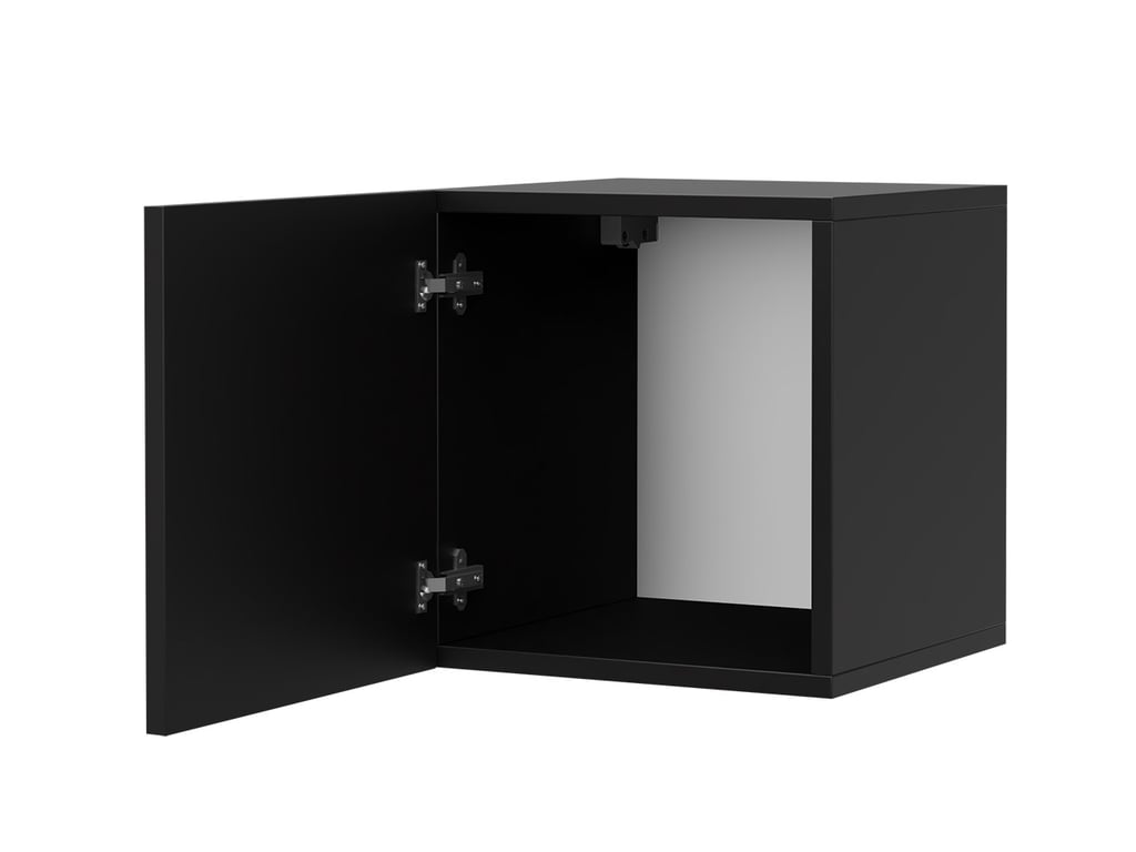 Square cabinet COLAMBRINI in black with door open