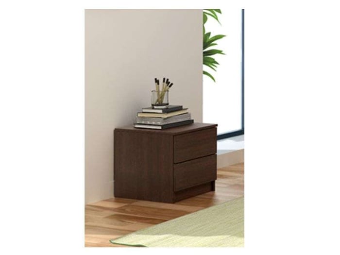 bedside table YORK in venge standing in a room with books ontop
