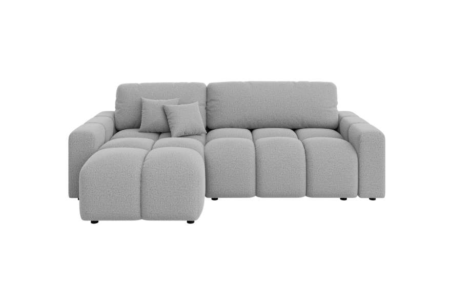 Corner Sofa Bed LAINEY Light Grey in left orientation