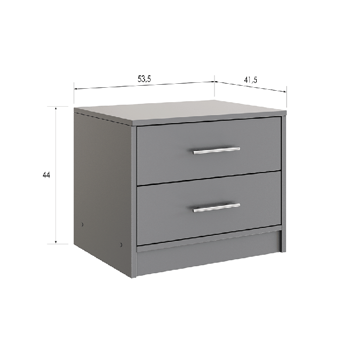 bedside table BREMA in lava with dimensions