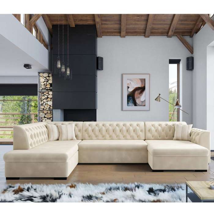 U-shaped corner sofa bed GARWIN in a living room.