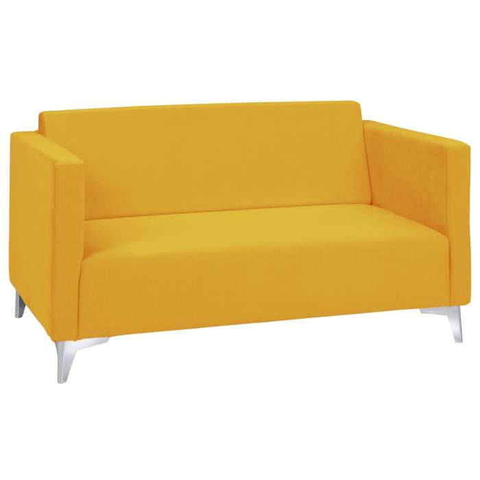 Sofa ZAPPHIRO 2 Seater yellow with chrome legs