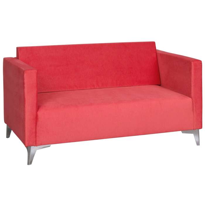 Sofa ZAPPHIRO 2 Seater coral with chrome legs