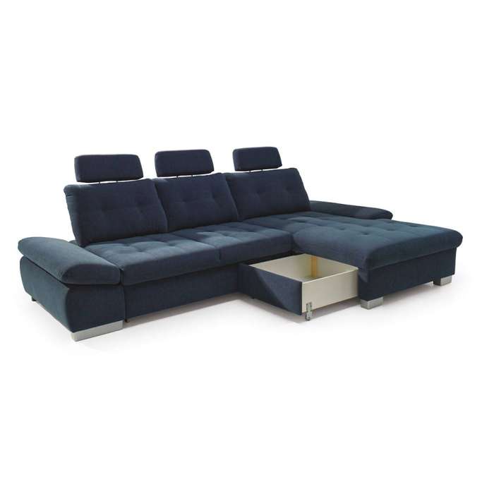 Corner sofa Bed CALAMO 2 showing storage container