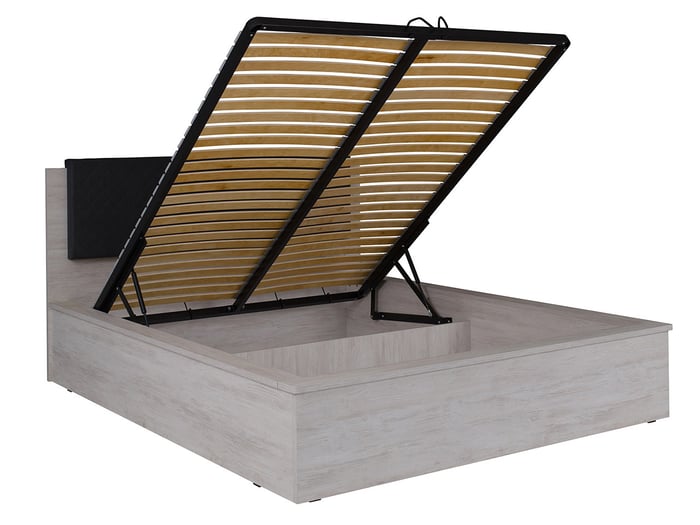 Bed DENERIO open showing the storage container