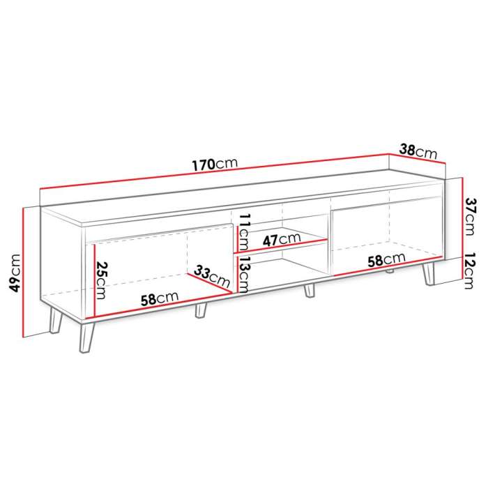 Diagram of TV NORPH II with dimensions