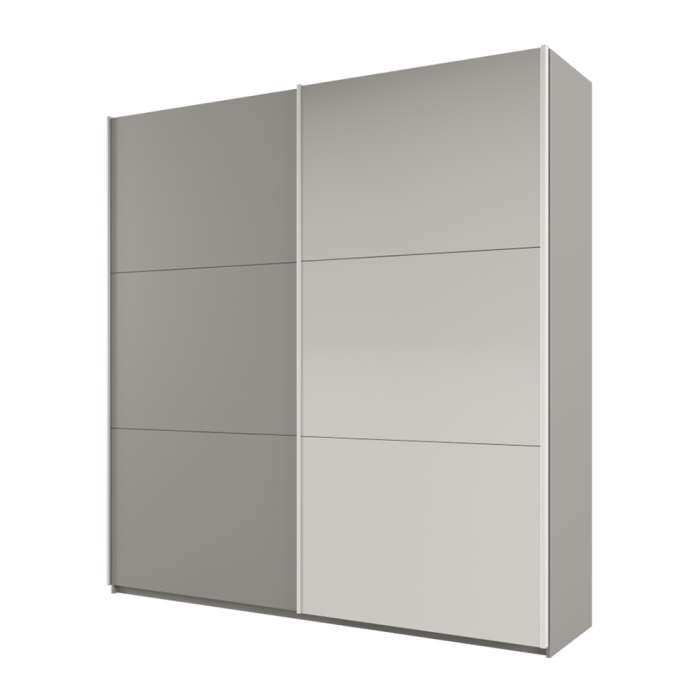 The sliding door wardrobe RODOS 225cm platinum with a mirrored door