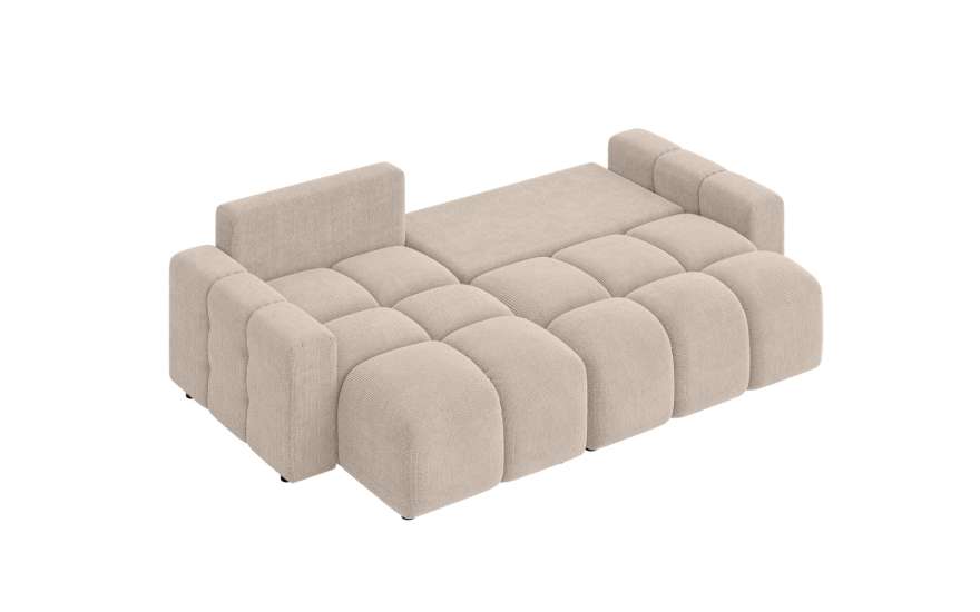 Corner Sofa Bed LAINEY Beige showing the sleeping function