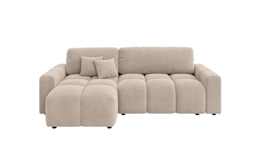 Corner Sofa Bed LAINEY Beige in left orientation