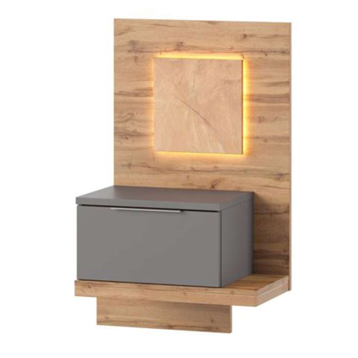Bedside table LIVORNO 69R in grey basalt