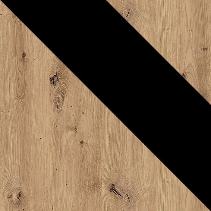Colour sample - oak artisan and black