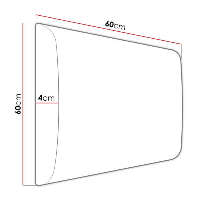 Diagram of Upholstered panel 60x60 showing the dimensions