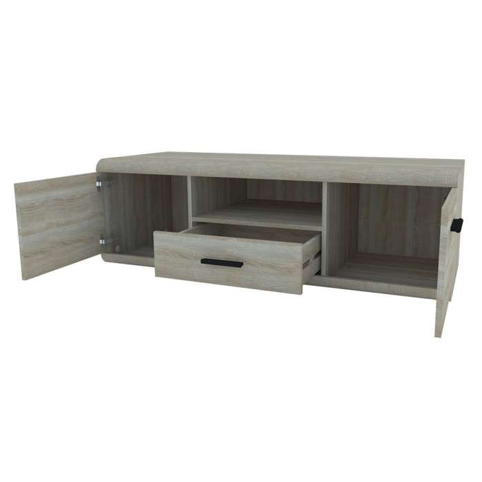 TV cabinet 140 LUCUMA LU04 in oak sonoma showing the interior