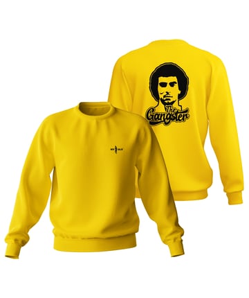 nickgalis.com Gangster Sweatshirt Yellow / Black, Front & Back