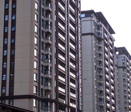 monotonous chinese apartment complex