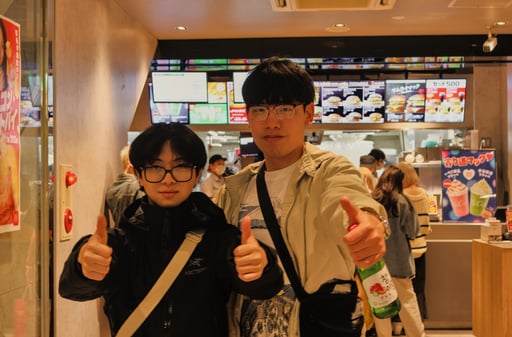 these dudes drinking soju in a mcdonalds