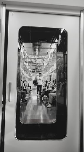 the doors between train cars look like portals