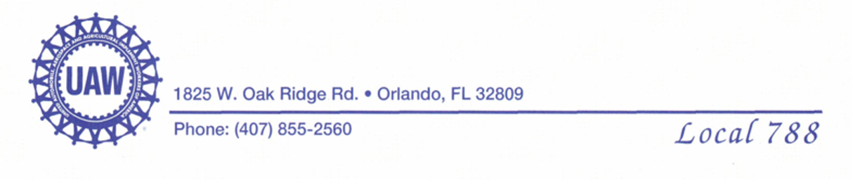 UAW Local 788 Letterhead