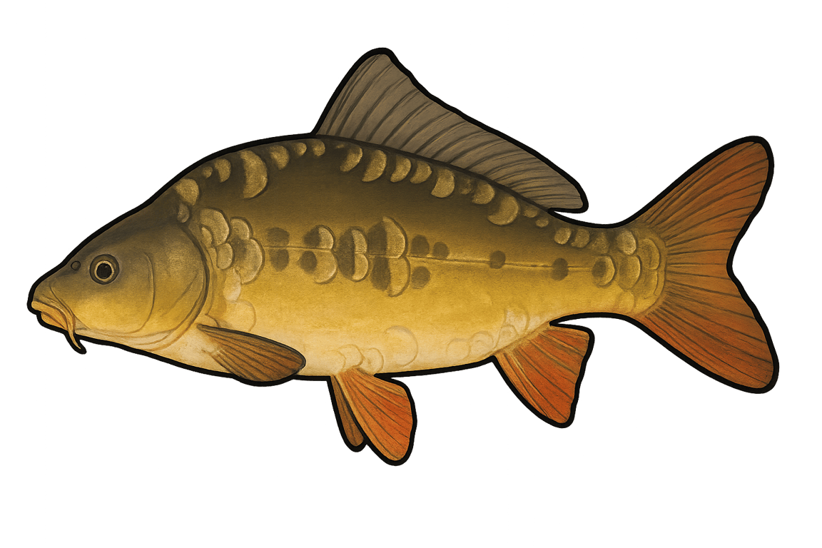 Carpe miroir (Cyprinus carpio carpio) - poisson d'eau douce pouvant atteindre 120 cm