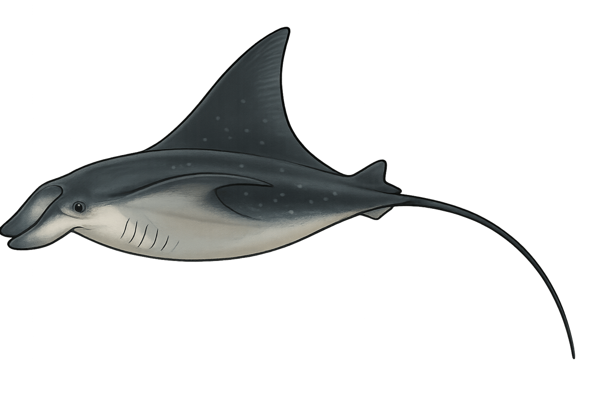 Raie manta méditerranéenne (Mobula mobular) - poisson d'eau douce pouvant atteindre 520 cm