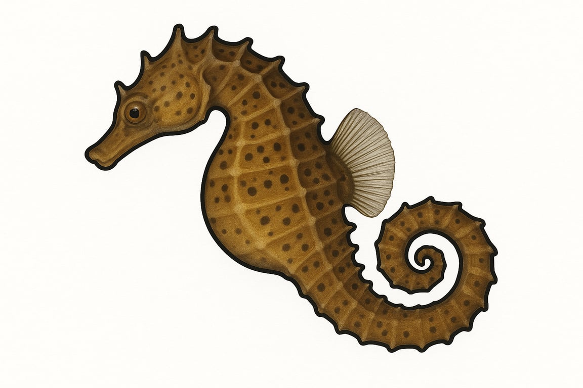 Hippocampe à museau court (Hippocampus hippocampus) - pez de agua dulce puede alcanzar 15 cm