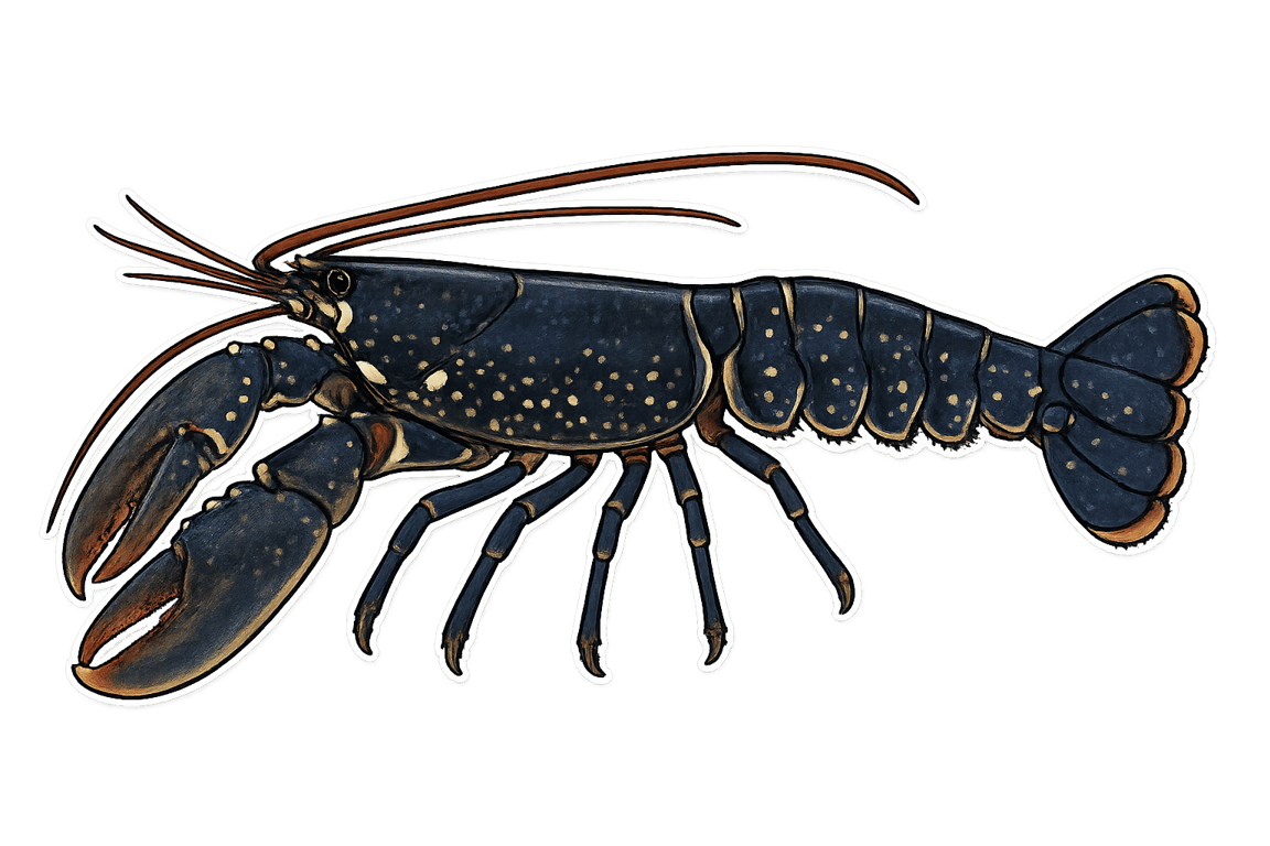 Homard (Homarus gammarus) - poisson d'eau douce pouvant atteindre 60 cm