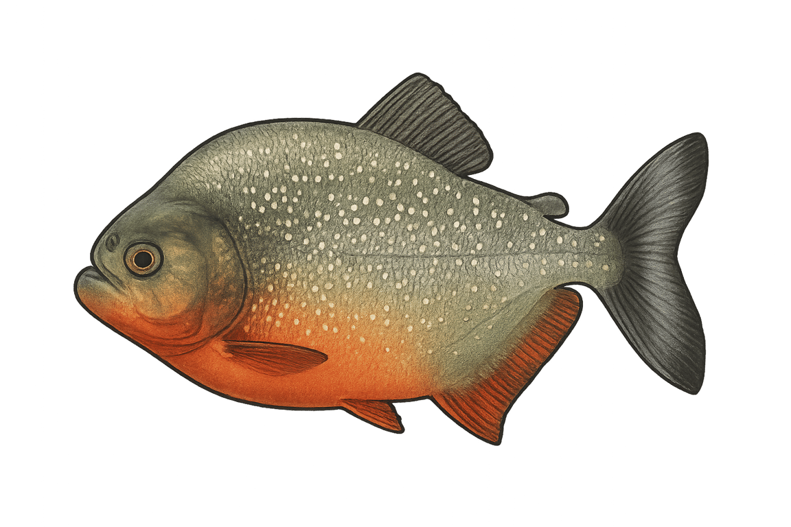 Pirana ventre rouge (Pygocentrus nattereri) - poisson d'eau douce pouvant atteindre 35 cm