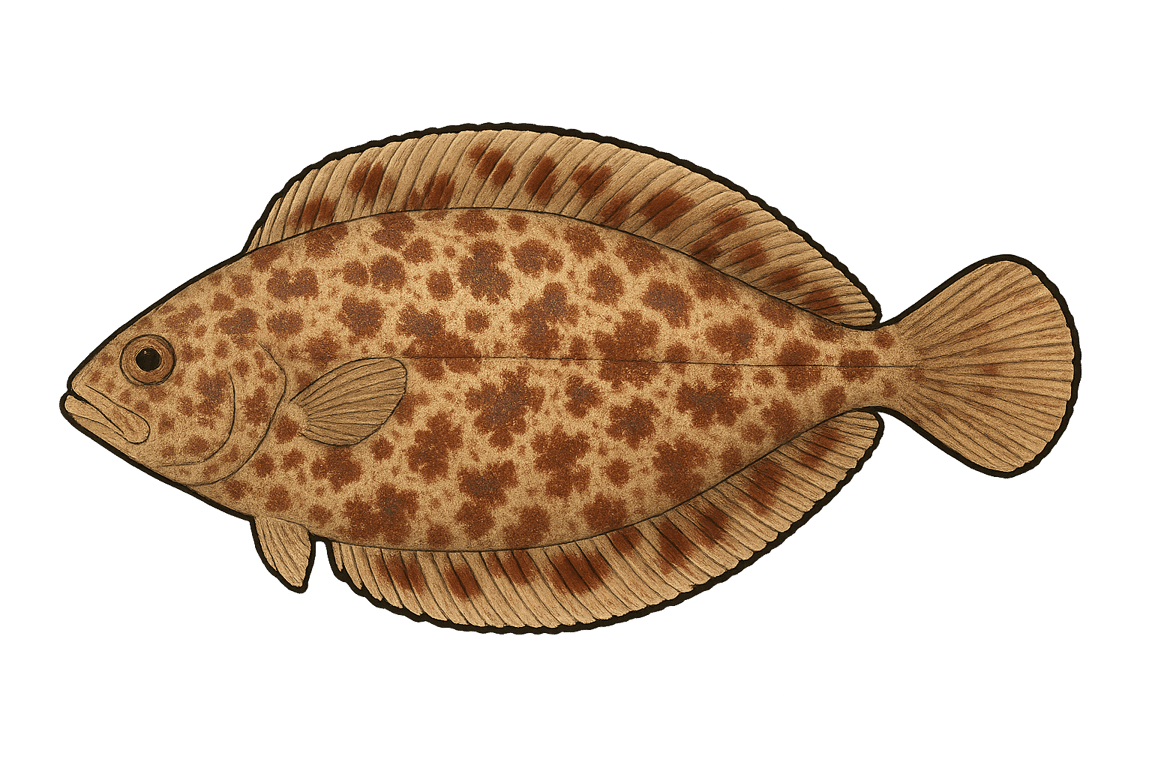 Sole-perdrix (Microchirus variegatus) - poisson d'eau douce pouvant atteindre 25 cm