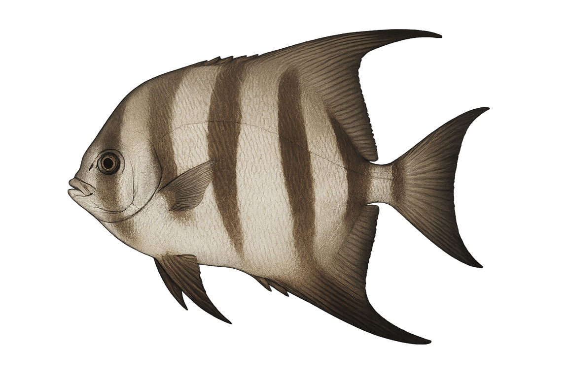 Poisson assiette (Chaetodipterus faber) - poisson d'eau douce pouvant atteindre 91 cm