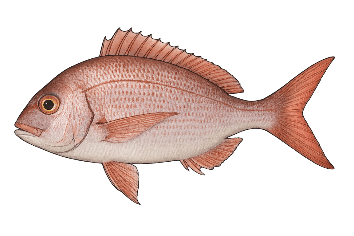 Daurade rose (Pagellus bogaraveo) - pez de agua dulce puede alcanzar 60 cm