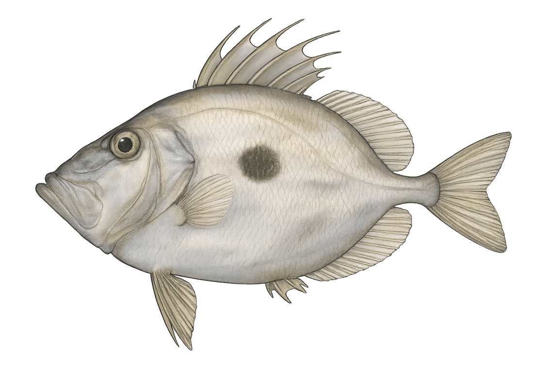 Saint-Pierre argenté (Zenopsis conchifer) - poisson d'eau douce pouvant atteindre 60 cm